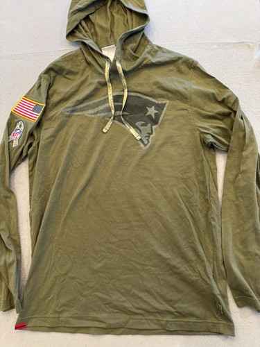 New England Patriots Salute to Service Hoodie T Shirt Mens Medium Nike NFL USA - Picture 5 of 7
