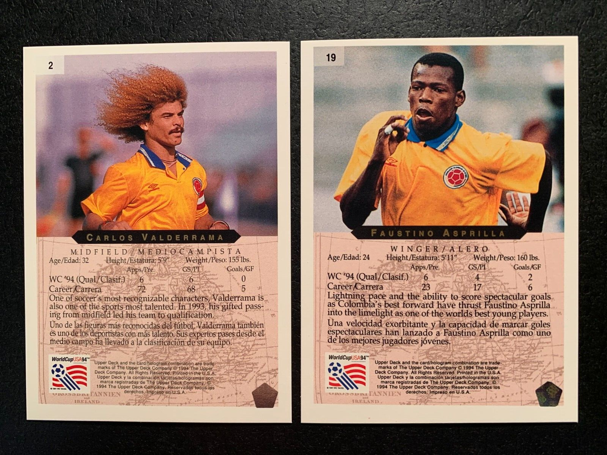 Soccer Cards COLOMBIA WORLD CUP 1994 Lot of 2 Cards UPPER DECK