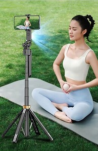 Selfie Stick Handheld AI Suivi intelligent Gimbal 360° Rotation Selfie Noir