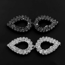 1pc Sew On Button Rhinestone Crystal Hook And Eye Clasp Wedding Dress Coat Decor