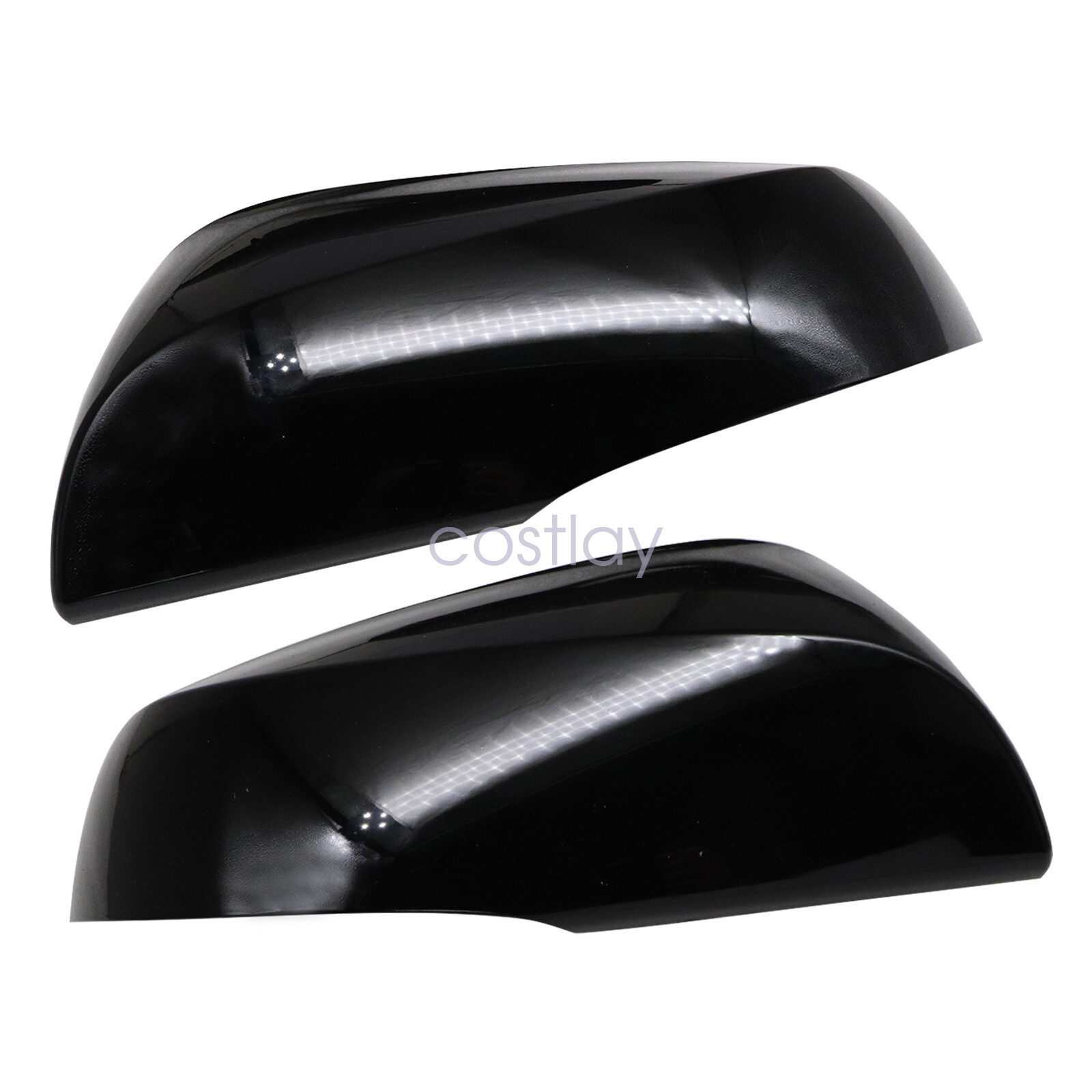 2pc Black Rearview Mirror Cover Trim For Toyota 20162023 W/TSH