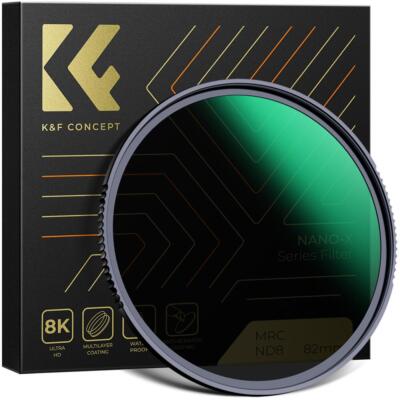 K&F CONCEPT 49/52/55/58/62/67/72/77/82mm ND8 Lens Filter Neutral Density ND Slim