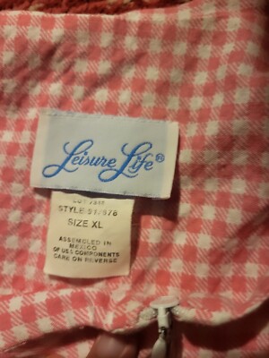 Vintage pink gingham retro Leisure Life spring house dress pajama