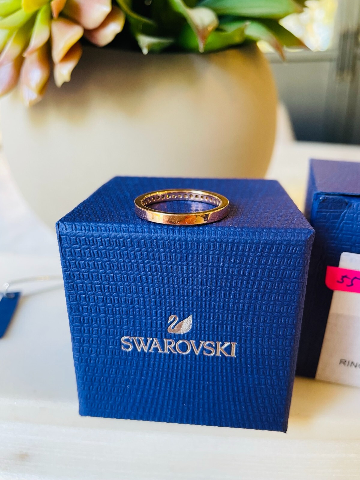 SWAROVSKI Rare Ring in Rose Gold GOOD CONDITION Size 55 with BOX eBay