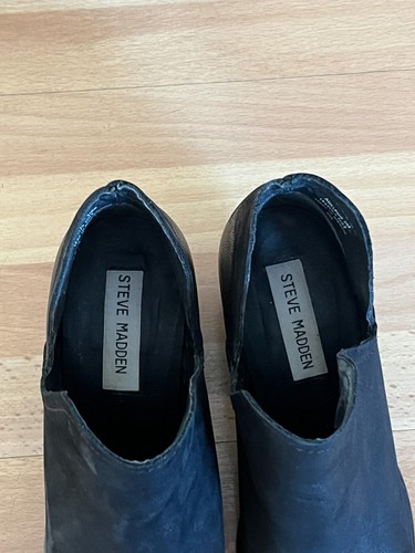 Steve Madden Damengröße 7 M schwarze modische Leder-Stiefeletten Bootie - Bild 2 von 4