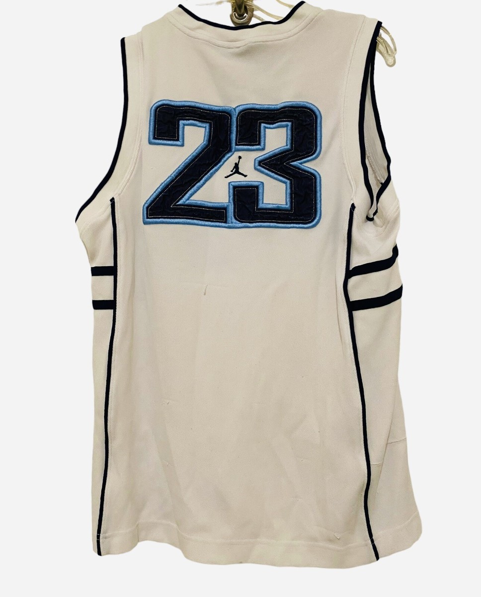 Jordan 23 Basketball Jersey White Blue Jumpman Logo Mens Medium