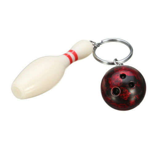 Fashion Mini Cute Bowling Pin and Ball Keychain Key Ring 3D Keyfob Keychain Gift - Bild 8 von 14