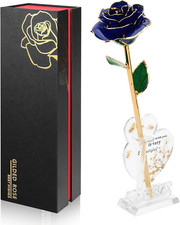 Gold Dipped Infinity Rose Last Forever Flower Decor, Birthday Gift for Women in