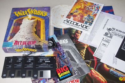 PC SPIEL - WAXWORKS - DOS/PC - 4x 3.5'' Disk - ACCOLADE - RARE !!!