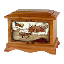 Wood Cremation Urn Wooden Urns - Mahogany Cabin Ambassador