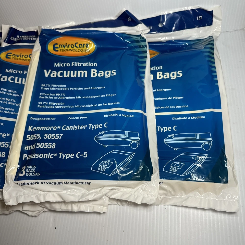 Kenmore Canister Type C Vacuum Bags (15 Bags) Fits 5055, 50557, 50558, Panasonic - Image 3 of 3