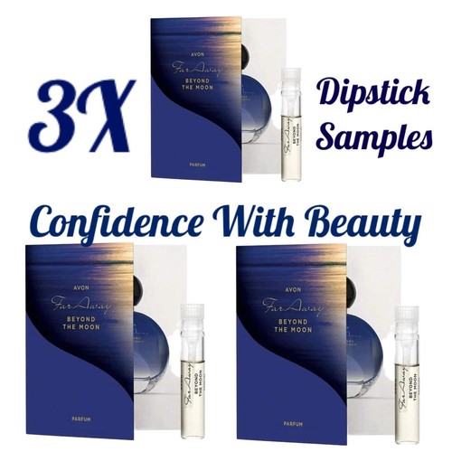 Avon 3 Far Away Beyond the Moon Parfum Dipstick / Vials Samples Brand