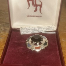 Miracle Celtic Jewellery Sterling Silver & Cairngorm Victorian Scottish Brooch