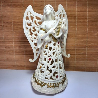 Costco LED Lighted Angel Figurine 11.5  Colour Changing Christmas Decor