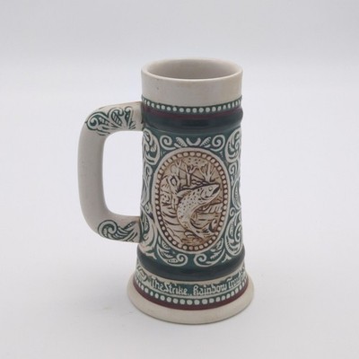 Vintage Avon Stein Mug 1983 Rainbow Trout English Setter Hunting Collectible Cup