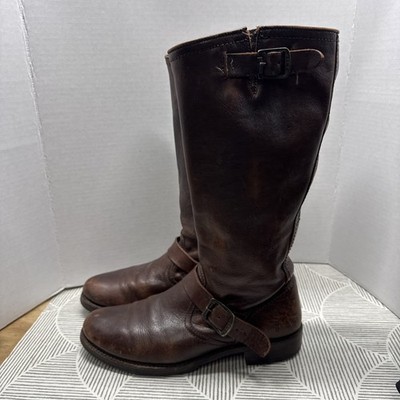 Frye VERONICA 77609 Brown Leather Boot Tall PullOn Riding Slouch W 10 B Concert