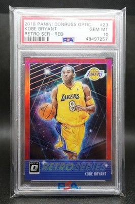 2018-19 Donruss Optic Kobe Bryant #23 Retro Series Red Prizm 33/99 Lakers PSA 10