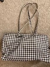 Baggu Nylon Bowler Bag Black/White Gingham Medium