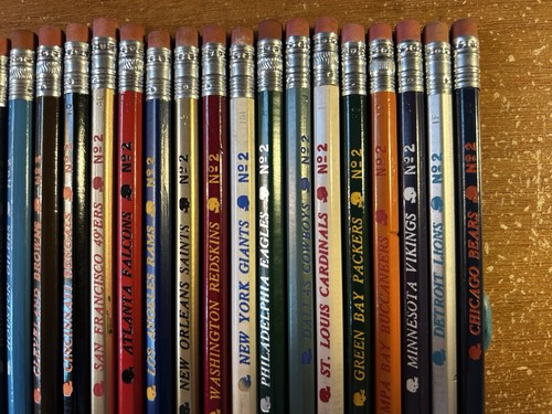 Faber Castell 70’s NFL Pencils, Near Complete Set, 26 Of 28 Teams - Picture 3 of 6