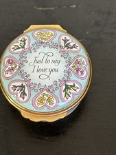 Vintage St Valentines Day 1992 Halcyon Days Enamel Pot Just To Say I Love You