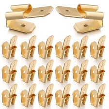25 Pcs Piggyback Spade Connectors,3 Way Adapter Dual Male to Single Female Brass