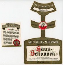 1972 Rheinpfalz Erzeuger Abfullung Muller HausSchoppen German Wine Label set #DC