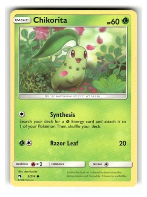 Chikorita 5/214 Common Lost Thunder Pokemon Lightly Played