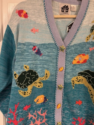 J Two New York Storybook Knits Women’s Sea Animals Cardigan Size 3X NWT - Picture 4 of 15