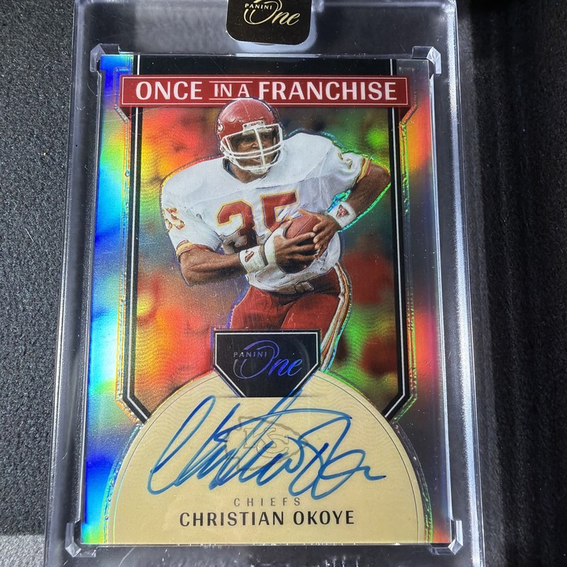 2024 Panini One Christian Okoye Once In A Franchise On Card Auto #68/99 Sealed