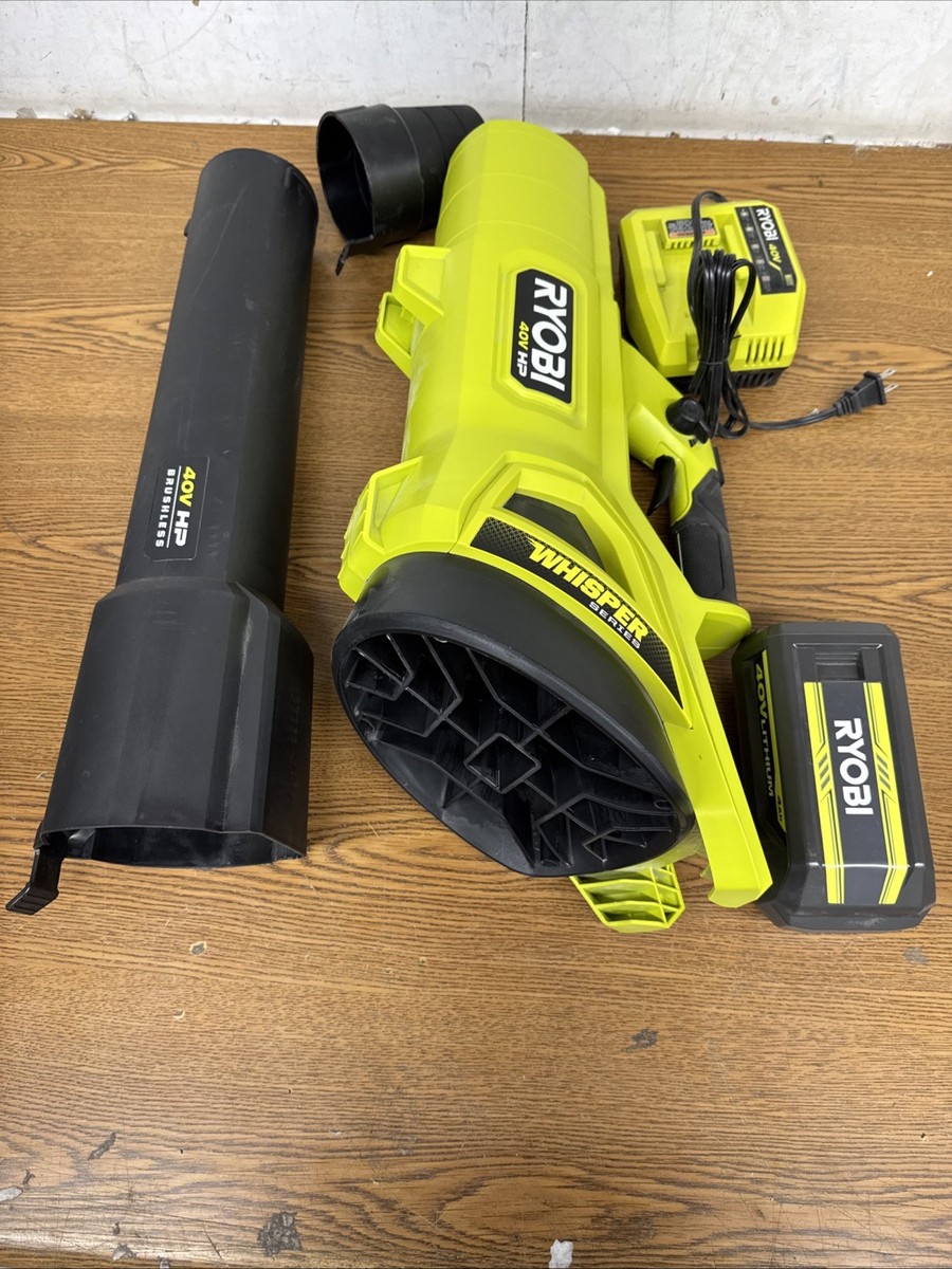 RYOBI 40V HP Brushless Whisper Leaf Blower 650 CFM Cordless w/ Battery