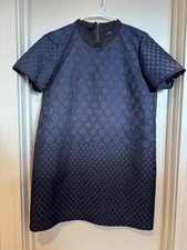 CUTE! Madewell Size Medium Women’s Blue and Black Polka Mod Dress