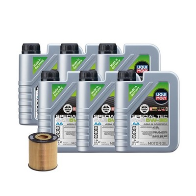 6L Liqui Moly Special Tec AA 5W-30 Hengst Oil Change Kit for Volvo S60 2.3/2.4L