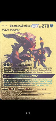 Pokémon. Umbreon & Darkrai GX 2019 Sun & Moon Tag Team GX All Stars Gold Secret