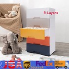 5-Tier Plastic 5 Drawers Dresser Storage Cabinet Bedroom Chest Closet Organizer