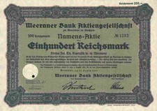 Meeraner Bank AG 1925 Meerane Zwickau Giro Saxony Jul. Th. Kroitzsch