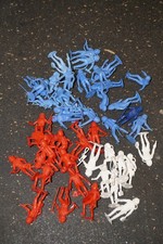 Lot of Plastic Figures Red White  Blue MPC Space Men Multiple Plastics