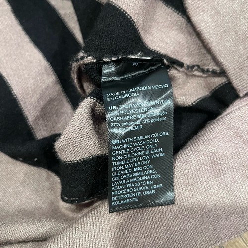 NWT Chicos Zenergy Luxe Cashmere Blend Striped Sweater Black Taupe Sz 3 / XL - Picture 15 of 19