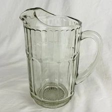 VTG Heavy Pressed Glass Restaurant-Style 40 oz Pitcher w/ Ice Lip