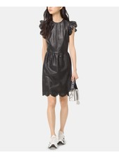 MICHAEL KORS Womens Sheath Above The Knee Dress Black Crew Neck Cocktail 6