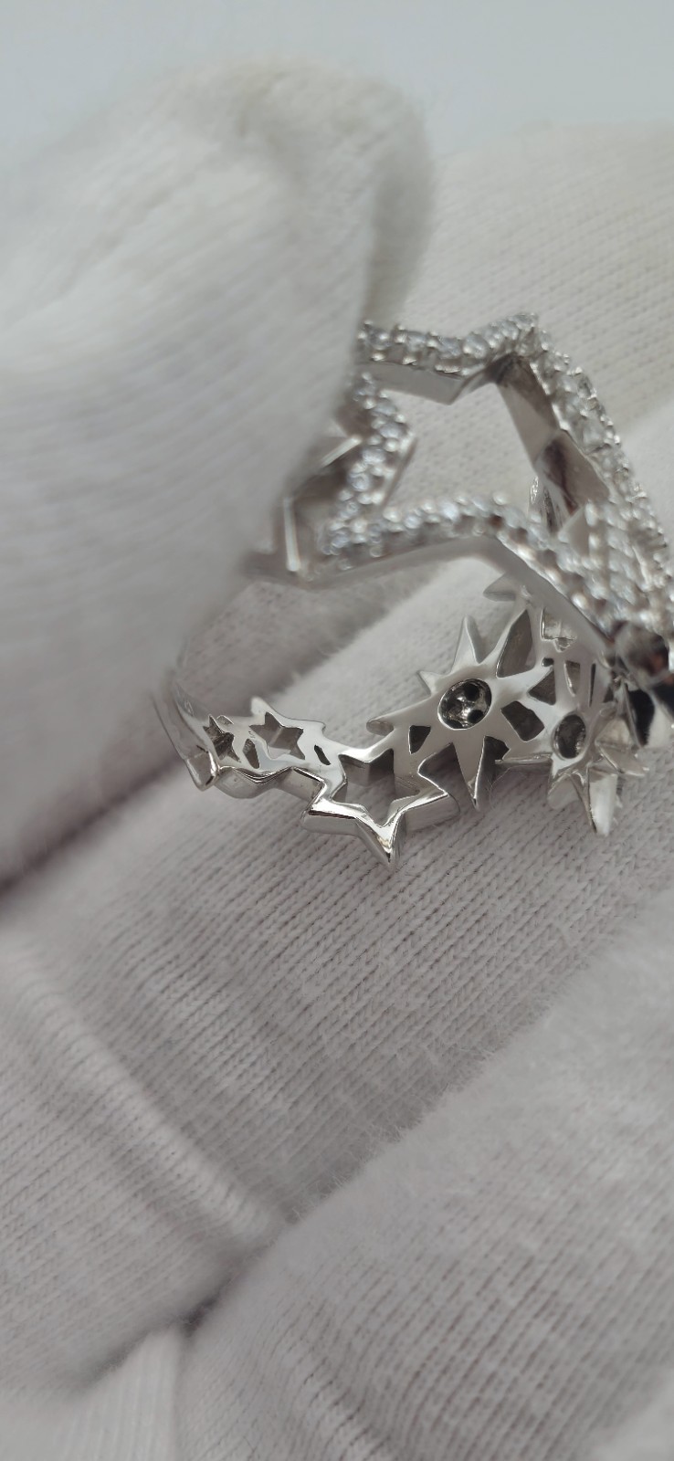 925 Sterling Silver Multi Star Ring Starbust Dazz… - image 12