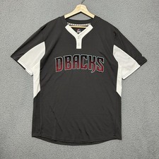Arizona Diamondbacks Majestic Cool Base Shirt Men L Gray Button Short Sleeve MLB