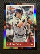 2022 Panini Donruss # 266 Christian Yelich 1988 Retro Silver /500 Brewers