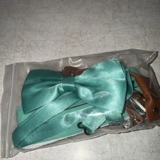 Teal Suspender and Bow Tie Set Tuxedo Wedding Formal Casual