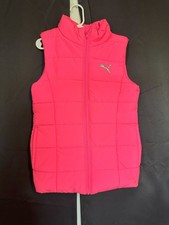 Puma-Girl's Pink Full Zip Quilted Puffer Vest Size S 7/8