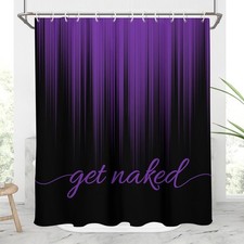 Purple and Black Shower Curtain Modern 60W x 72L Violet 1 Panel for Bathroom