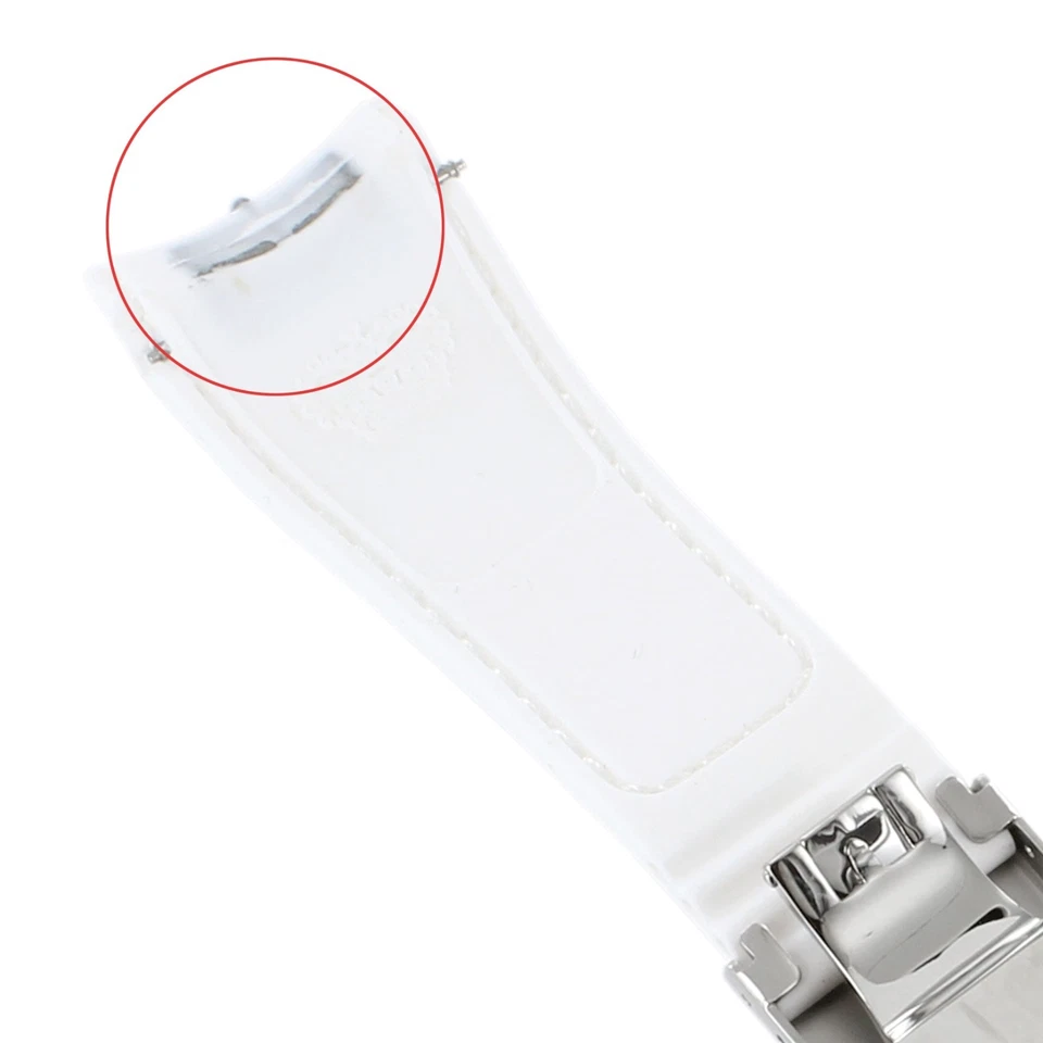 26毫米Glam Rock白色缝制高品质柔软硅胶弧形表带 — 第 3/4 张图片