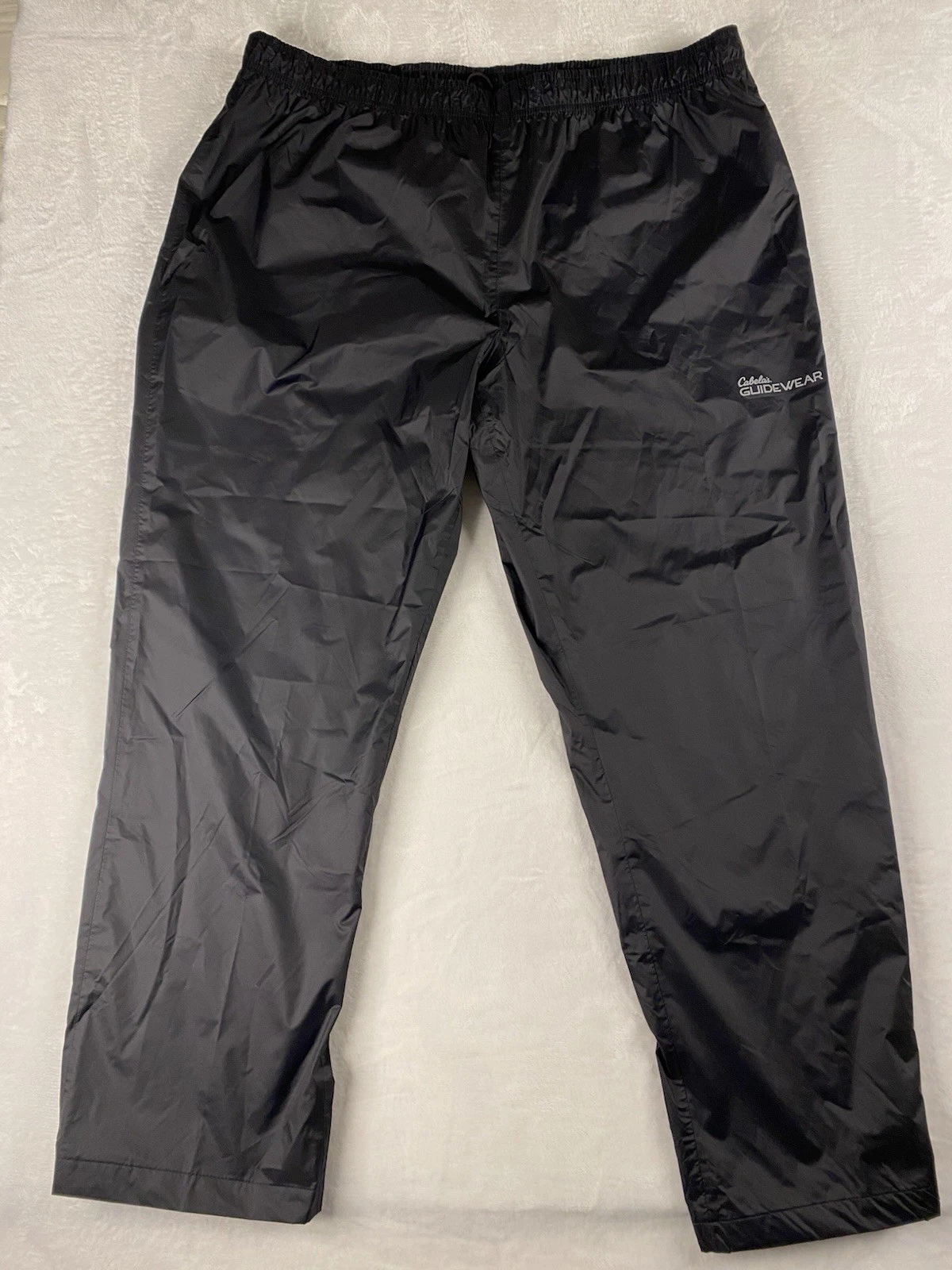 Cabela's Guidewear Rain Pants Men's Black Nylon 2XL Regular Straight Leg