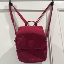 Kipling Mini Mochila Ligera Bandolera Cartera de Hombro Rosa Brillante Fucsia