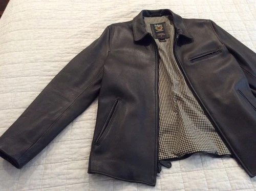 New 2026 SCHOTT NYC Delivery Black Lambskin leather jacket Men's Size L - product listing photo
