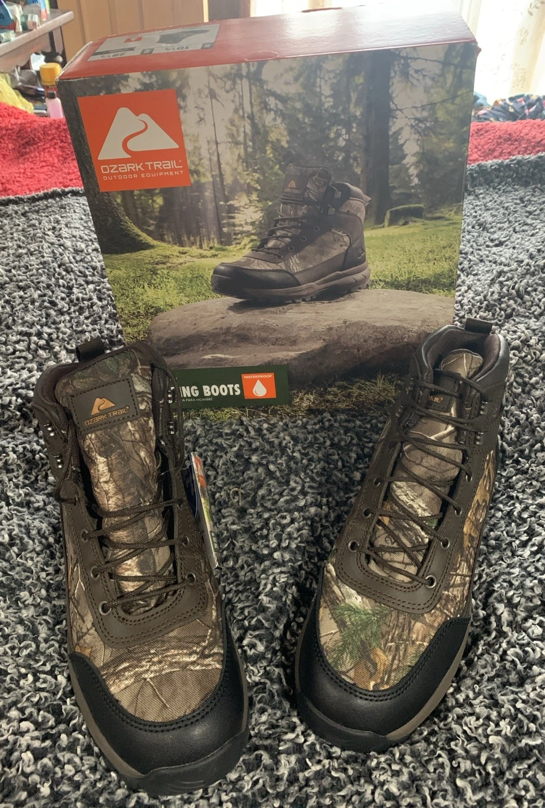 Ozark Trail Men’s Waterproof Boots-Camouflage Size 10.5